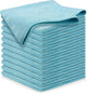USANOOKS Microfiber Cleaning Cloth - Turq - 12Pcs (12.5x12.5 inch) High Performance - 1200 Washes, Ultra Absorbent Car Towel Traps Grime & Liquid for Streak-Free Mirror Shine - car Washing Cloth