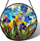 Stained Glass Window Hanging - Blue Wildflower Plant Flowers Sun Catcher for Door Garden Home Decor Suncatcher Christmas Mother's Day Birthday Gifts for Women Men Mom Nana 15 in
