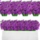 AmyHomie 20 Bundles Artificial Flowers for Outdoor Outside Spring Summer Decoration UV Resistant Faux Flowers No Fade Fake Plastic Plants Garden Porch Window Box Decorating (Purple)