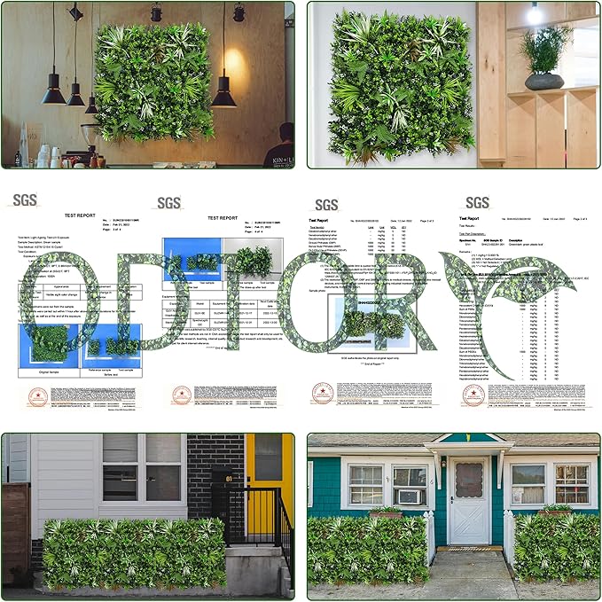 ODTORY Artificial Boxwood Topiary Hedges Panels: 40'' x 120'' UV-Protected Privacy Faux Grass Wall Backdrop Fence Screen for Patio, Balcony, Garden, Backyard Indoor Outdoor Green Decor