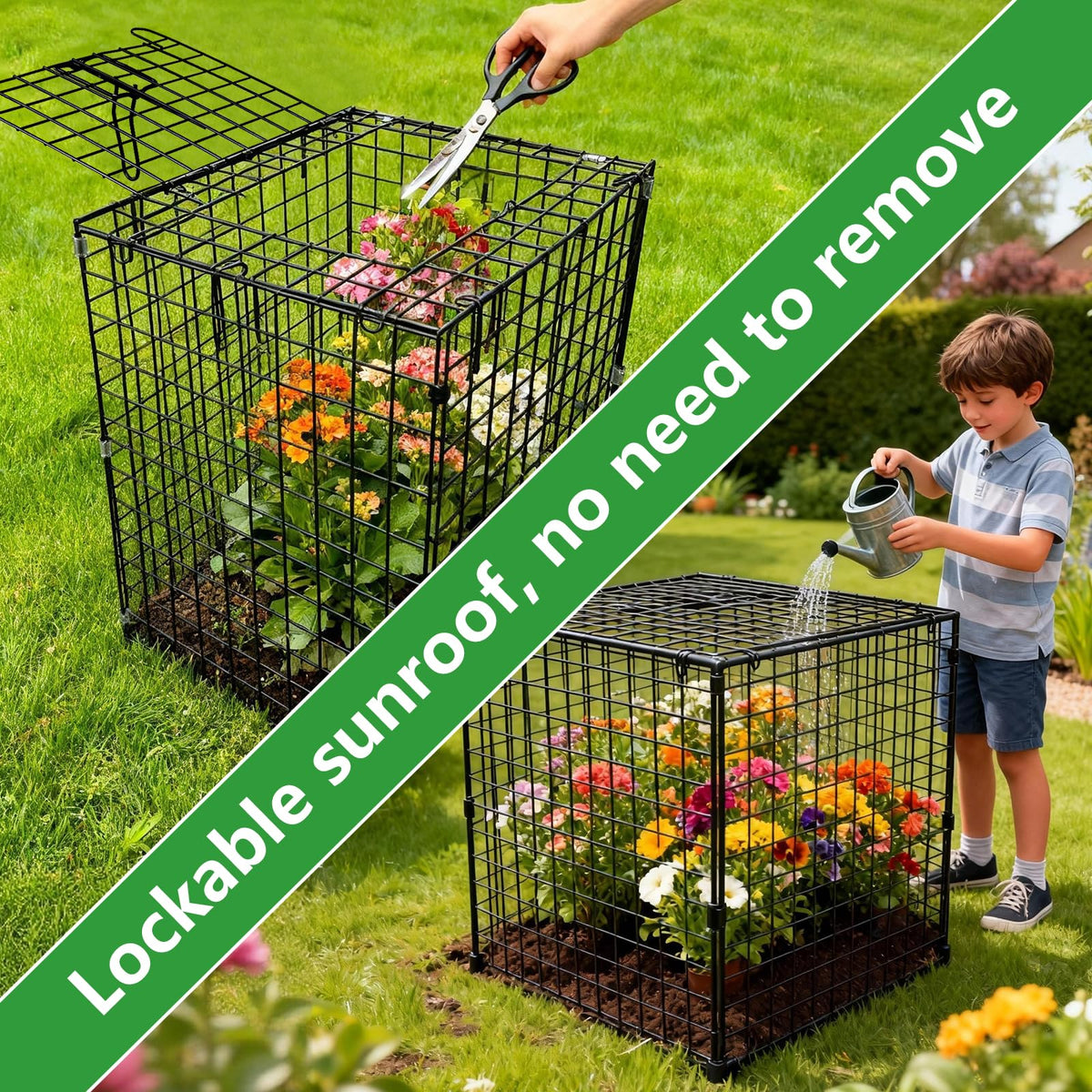 Metal Plant Cages for Outdoor Plants, Garden Cloches for Plants 4 Pack