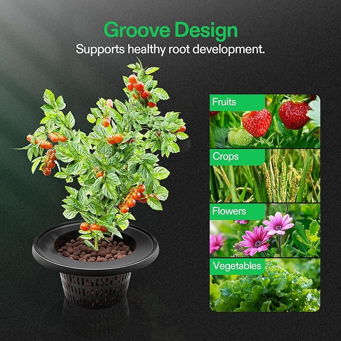 VIVOSUN DWC Hydroponics Grow System with Top Drip Kit, 5-Gallon Deep Water Culture, Recirculating Drip Garden System with Multi-Purpose Air Hose, Air Pump, and Air Stone (8 Buckets + Top Drip Kit)