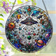 Stained Glass Window Hanging, LAOWEIKI 8'' UFO&Alien Suncatcher, Stained Glass Ornament, Suncatchers for Windows Hanging, Window Decor, Outdoor or Indoor, Gifts for Friends, Art Lover, Astronomer