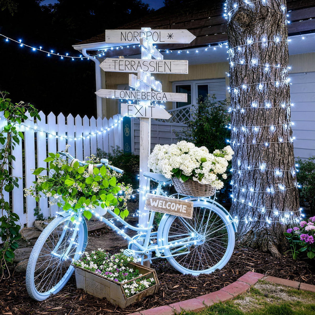JMEXSUSS 168FT 600 LED White Christmas Lights Outdoor with Remote