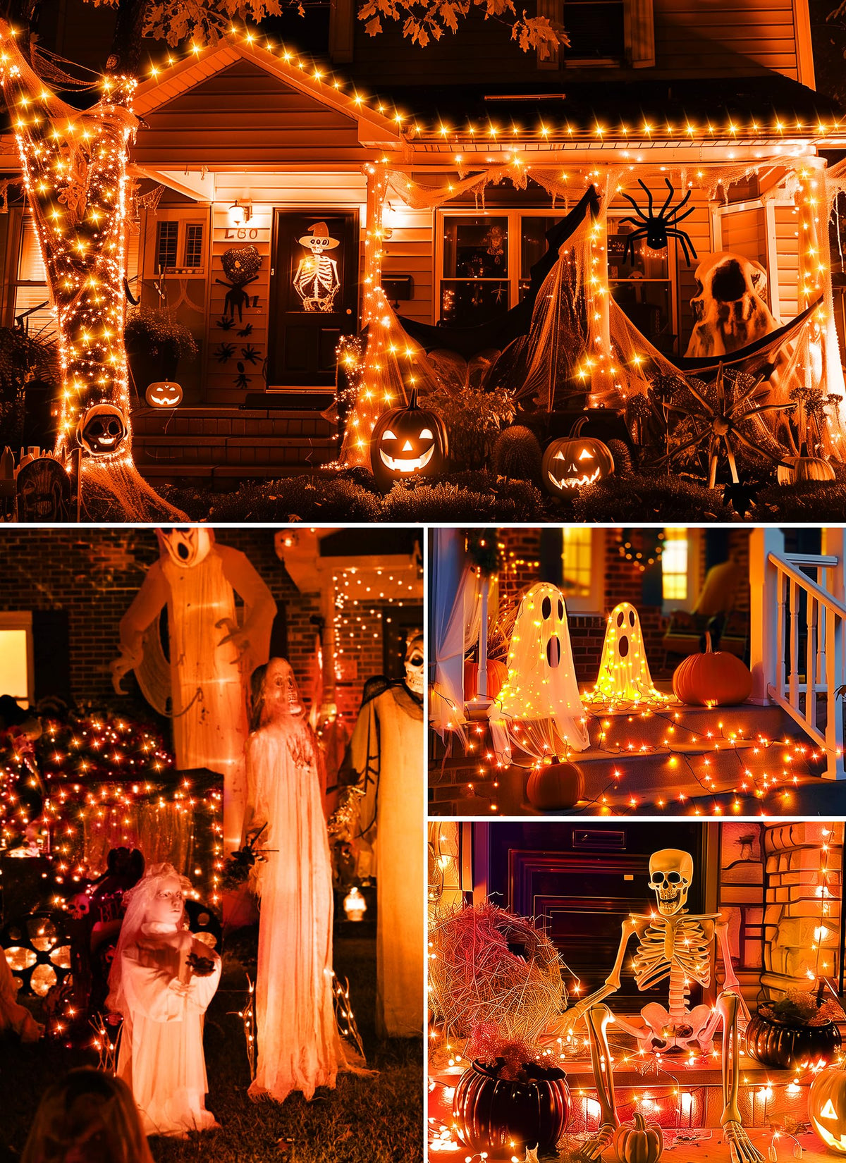 Minetom Halloween Fairy Lights Plug in, 33ft 100LED Twinkle String Lights