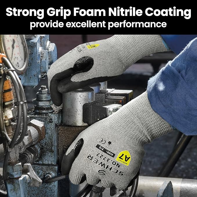High Level Cut Resistant Work Gloves for High Risk Work, ANSI A7 Cutting Gloves with Reinforced Thumb, Used for WoodWorking, Construction, Non Slip, Durable, Breathable & Cool, S, 1 pair, PR3727