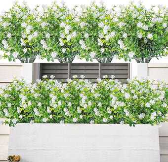 AmyHomie 20 Bundles Artificial Flowers for Outdoor Outside Spring Summer Decoration UV Resistant Faux Flowers No Fade Fake Plastic Plants Garden Porch Window Box Decorating