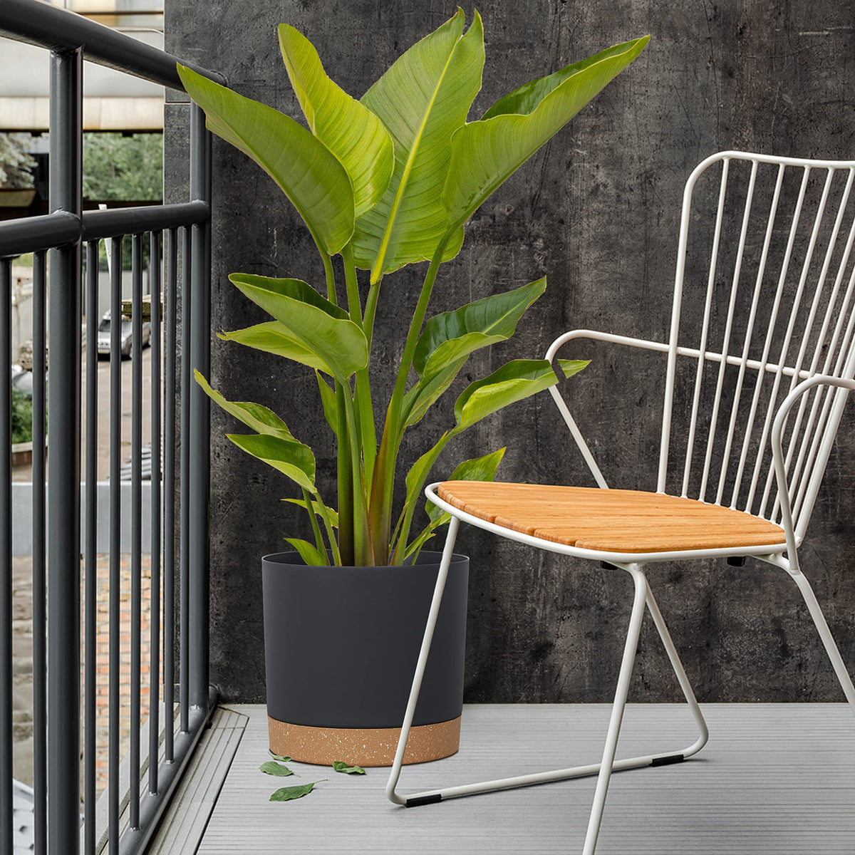 Plant Pots for Indoor Plants, 2 Pack 12 Inch Pots for Plants (12” Black)