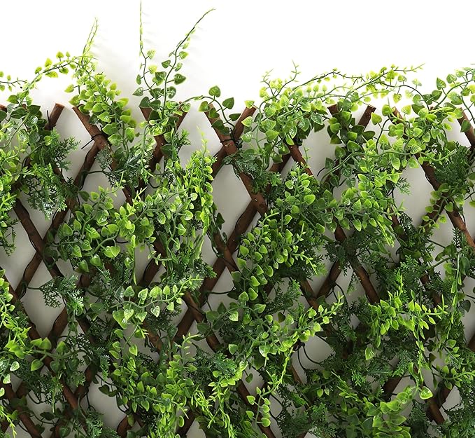 3rd Street Inn™ Leaf Trellis - Bamboo Greenery Panel - Boxwood and Ivy Privacy Fence Substitute - DIY Flexible Fencing (1, Juniper)
