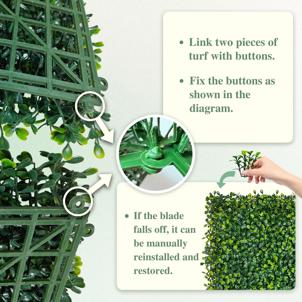 ODTORY Artificial Boxwood Roll Panel 96X120 in (80 sqft) Greenery Backdrop