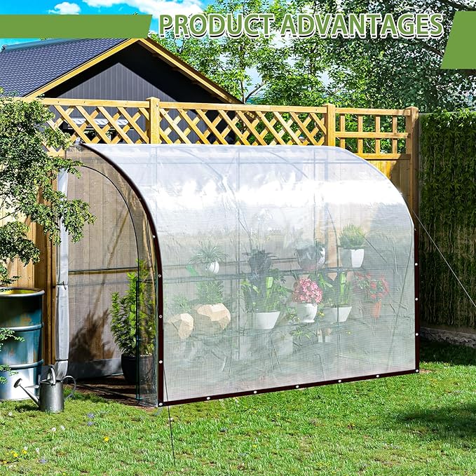 Clear Tarp Waterproof with Grommets,Heavy Duty PVC Vinyl Tarps Cover,Transparent Tarpaulin Large (Small) for Outdoor/Camping/Plant/Garden/Chicken Coop/Cat Litter