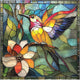 Qiuenisray Wooden Puzzles for Adults 500 Piece, Stained Glass Hummingbird Puzzle, FSC Certified Wall Decor Unique Animal Shape Puzzles, for Family Friend 15.9x15.9 in