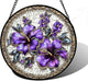 Stained Glass Window Hanging, Purple Flowers Romantic Suncatcher for Doors Home Sun Catchers Decoration and Christmas, Mother's Day Birthday Gifts for Women, Men, and Mom 11.8x11.8 in