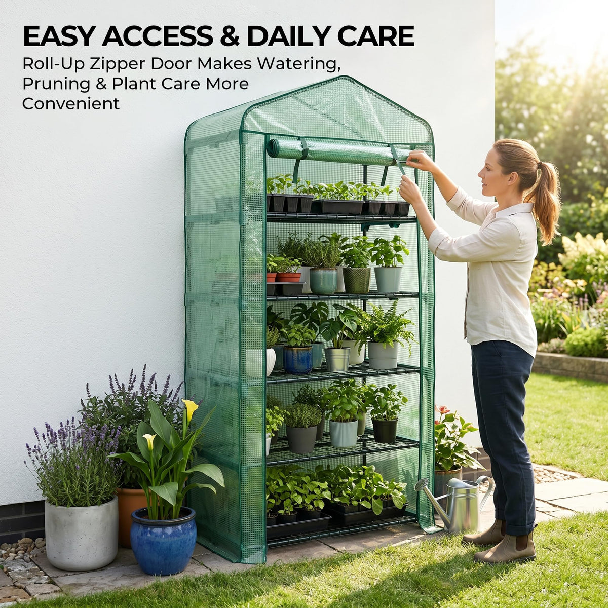 Worth Garden 5 Tier Mini Sun Shade Greenhouse - 75'' H x 27'' L x 19'' W