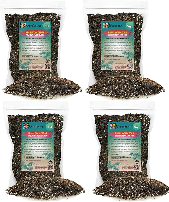 Gardenera Premium Himalayan Cedar Potting Soil Mix - Perfect Balance of Nutrients, Drainage, and Aeration for Healthy Cedar Trees - 20 Quart