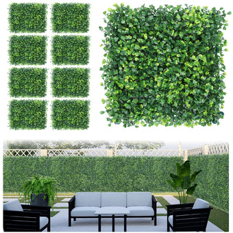 4-Layer Grass Wall Panels 20 Pack, 12”x16” Artificial Boxwood Panel