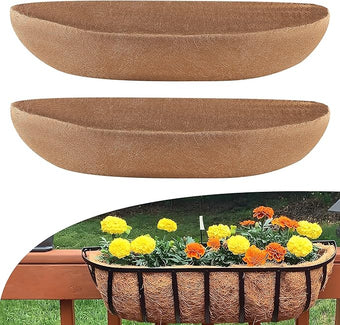 Coco Liners for Planters 48 Inch, 2 Pack Trough Window Box Liners, Coconut Fiber Liners for Planters Flower Baskets Garden Outdoor Plants
