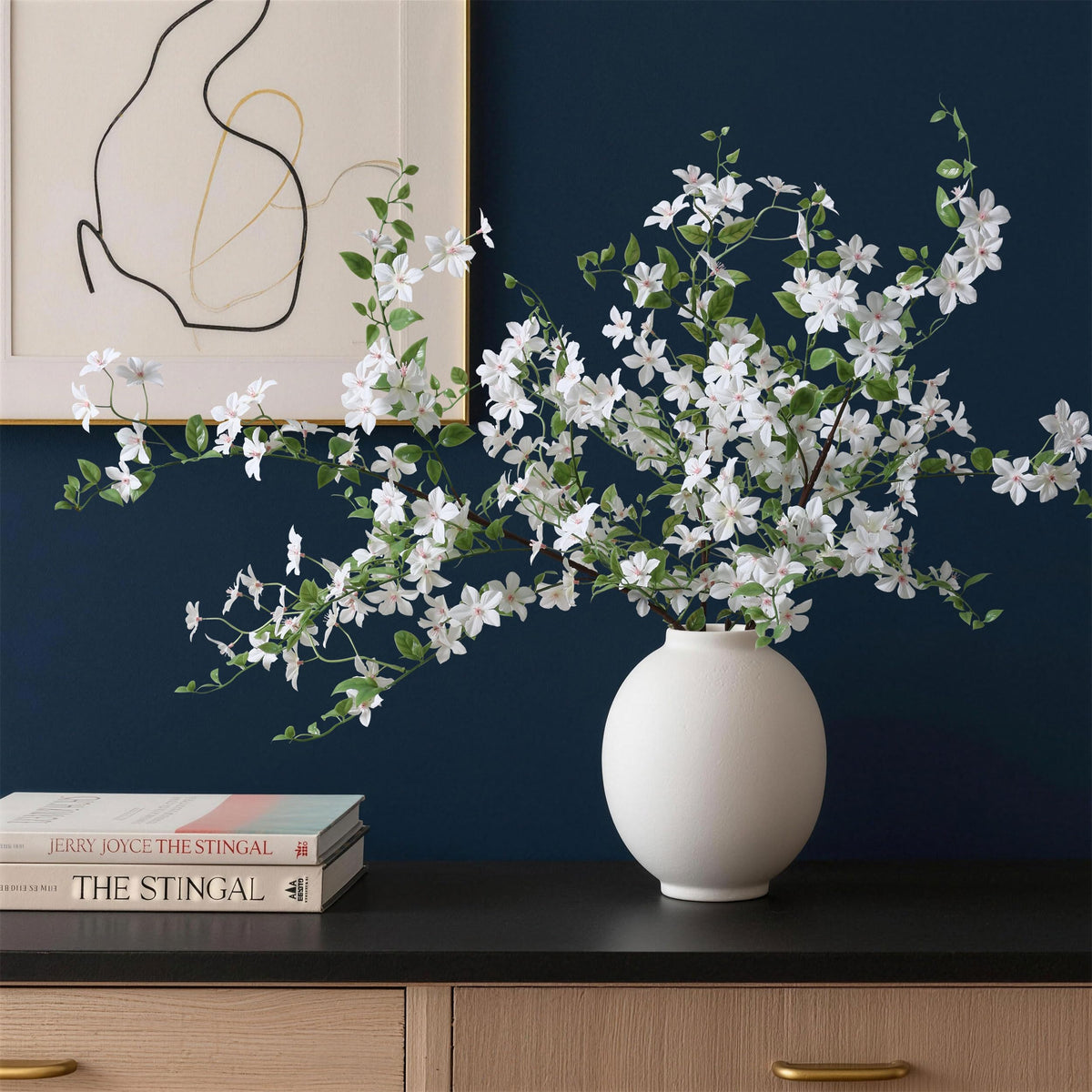 Fake Flowers, 3 Pcs Artificial Flowers Greenery Stems Faux Greenery Stems Branches for Vases Realistic Silk Real Touch Spring Greenery Stems Bulk Bedroom Office Wedding Table Summer Home Decor