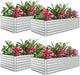 FOOWIN 4pcs 6x3x2ft Galvanized Raised Garden Bed, Planter Raised Garden Boxes Outdoor, Large Metal Raised Beds for Gardening, Garden Bed for Vegetables, Flowers, Herb,269 Gallon Capacity, Silver