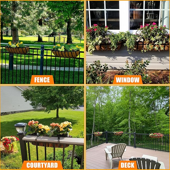 Coco Liners for Planters 48 Inch, 2 Pack Trough Window Box Liners, Coconut Fiber Liners for Planters Flower Baskets Garden Outdoor Plants