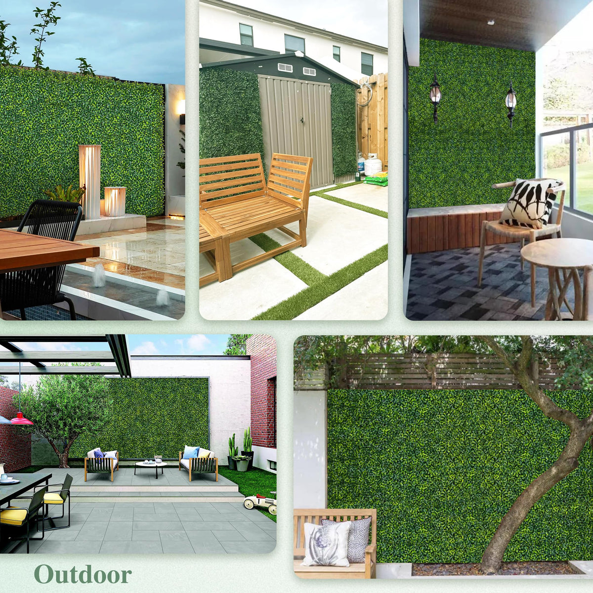 ODTORY Artificial Boxwood Roll Panel 96X120 in (80 sqft) Greenery Backdrop