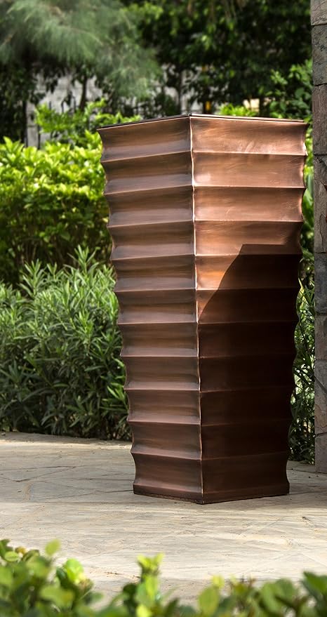 H Potter Tall Copper Planter Large Patio Pot for Indoor Outdoor