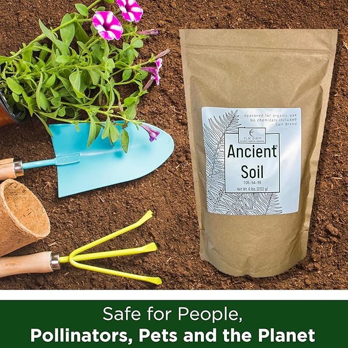 Elm Dirt Premium Ancient Soil for All Plants - Organic for Outdoor & Indoor Use | Garden Soil for Plant Nutrients Growth & Protect from Bugs - Roots Organic (6lbs)
