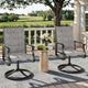 Patio Swivel Chairs Set of 2, Outdoor Dining Chairs with High Back, 360° Swivel Rocker Chair in All-Weather Padded Textilene & Metal Frame for Garden, Porch, Backyard, Balcony(Padded Grey)