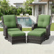 Joyside 4 Piece Wicker Patio Furniture Set, Outdoor Swivel Rocker Patio Chairs with High Back, Deep Seating, Wide Armrest, Thickened Cushions, Outdoor Furniture for Deck, Porch Use