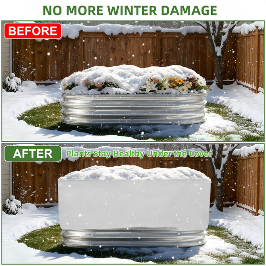 Plant Covers Freeze Protection, Rectangular Plant Cover for Winter, Frost Cloth Plant Freeze Protection for Outdoor Plants, Raised Garden Bed Cover,Winter Frost Blanket with Insulated Liner Drawstring
