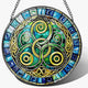 8-Inch Celtic Knot Stained Glass Suncatcher & Ornament – Stained Glass Window Hanging & Decor, Sun Catchers for Windows Indoor, Gift for Women, Gift for Christmas, Housewarming Gifts, Irish Gifts