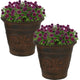 Sunnydaze 16-Inch Arabella Large Plant Pot - Polyresin Insulated Round Outdoor Planter with Drillable Drainage Holes - 2 Pack - Rust