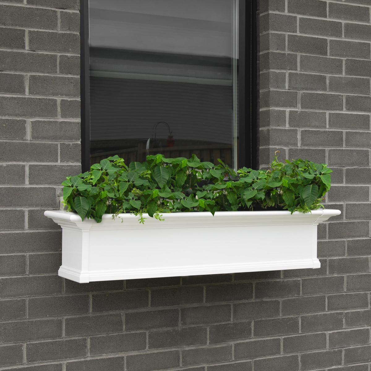 Mayne Yorkshire 60in Self-Watering Rectangular Window Box Planter, White