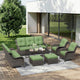 7 Piece Outdoor Wicker Patio Furniture Set, Patio Chairs Set with Thickened Olefin Cushions, High Back and Deep Seating, Hand-Woven PE Rattan, Ottoman for Porch, Deck