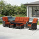 Joyside 7 Piece Wicker Patio Furniture Set, Outdoor Swivel Rocker Patio Chairs with High Back, Deep Seating, Wide Armrest, Thickened Cushions, Outdoor Furniture for Deck, Porch Use