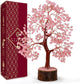 Rose Quartz Crystal Tree of Life for Women Office Decor, Good Luck, Money, Meditation, Positivity, Handmade Healing Crystal Stones Bonsai Tree Spiritual Birthday Gifts for Women