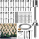 Acemaker Wire Trellis for Climbing Plants Outdoor, 20-Set Wall Wire Trellis Kit with 5/64"(2mm) x 98ft Stainless Steel Cable, T316 Espalier System for Fence and Garden DIY Projects