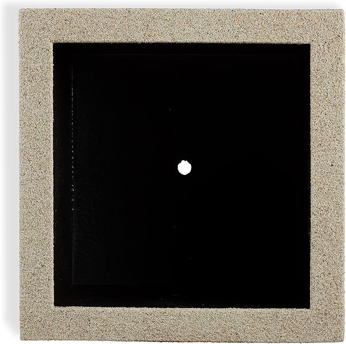 PolyStone Monterray Modern Outdoor/Indoor Square Planter, 23" L x 23" W x 19" H, Lightweight, Heavy Duty, Weather Resistant, Polymer Finish, Commercial Grade and Residential (Sandstone Granite)