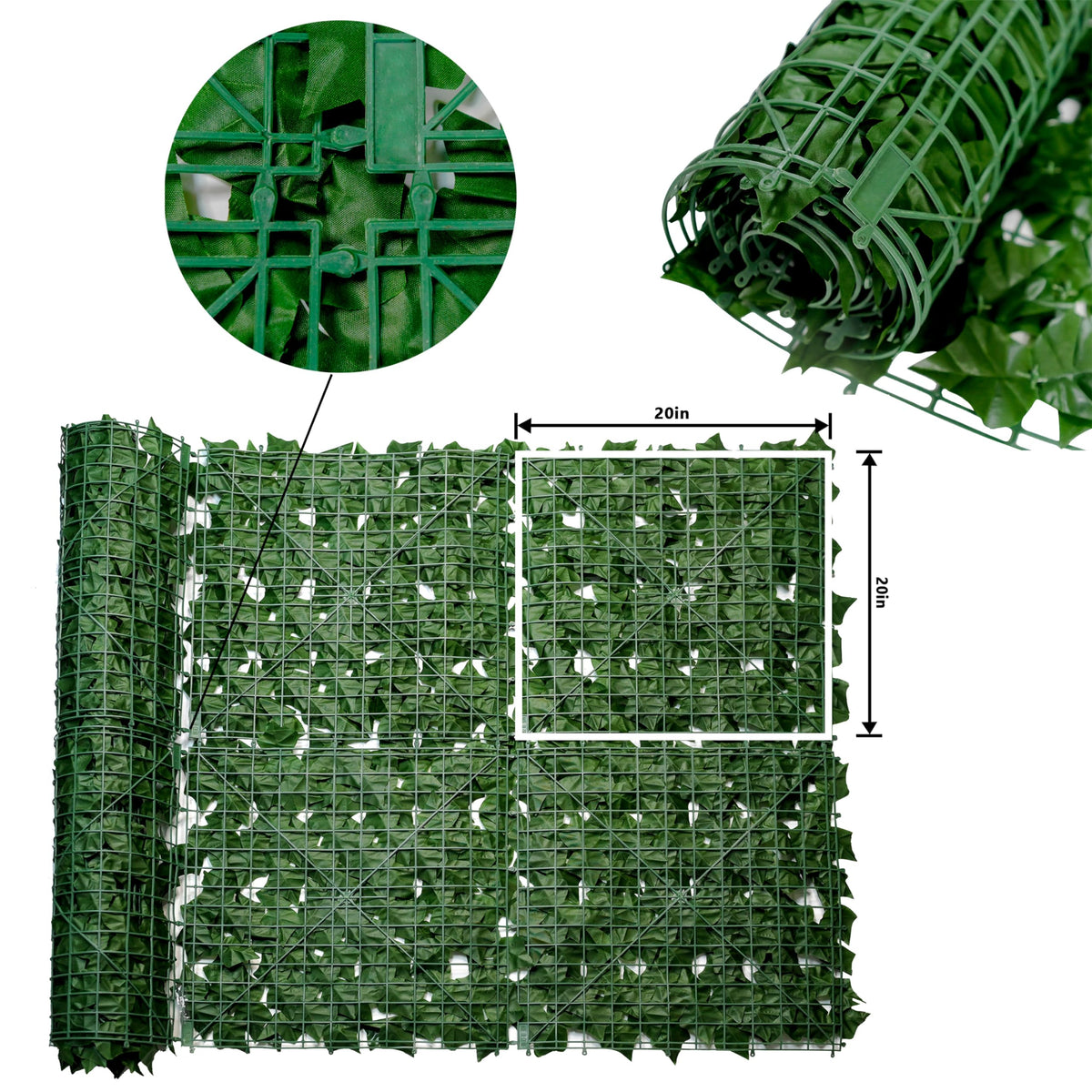 Balcony Privacy Screen, 40"x 80" Artificial Ivy Privacy Fence Panel