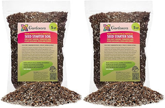 Premium Organic Seed Starter Soil - 10 Quart - All-Purpose Organic Potting Soil for Happy Seedlings and Plants by Gardenera (2 Bags of 5 Quart)