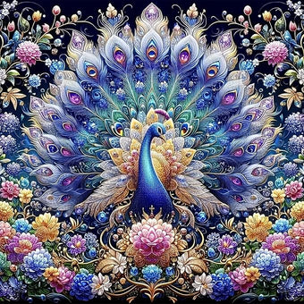 Meothan Diamond Art Kits for Adults, 5D DIY Colorful Peacock Diamond Painting Kits for Adults Beginners, Diamond Dots Kits Gem Arts Crafts for Living Room Bedroom Offices Home Wall Decor 16X16 Inch
