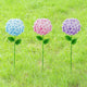 Glitzhome Set of 3 Hydrangea Garden Stakes, Metal Flower Yard Stakes with Hand Painted Color Design, Iron Garden Yard Spring Decor or Wall Decor, 24”H