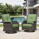 Joyside Swivel Patio Chairs Set of 2, Wicker Patio Furniture with High Back, Deep Seating, Wide Armrest, Thickened Cushions, Outdoor Rattan Furniture for Deck, Porch Use