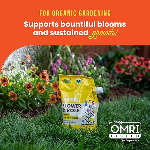 Sunday Flower & Bloom Garden Naturals Plant Food Mix - Ready-to-Use Fertilizer - Perfect for Bulbs, Wildflowers, and Ornamental Gardens - OMRI-Listed, 4-4-6 NPK Mix - 2 Pack, 2lb Mix