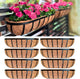 LaLaGreen Outdoor Wall Planter for Plants (24 Inch, 8 Pack) Large Black Metal Basket with Coco Liner, Window Flower Box Deck Railings Hanging Balcony Plant Holder Pot Garden Fence Balcony Patio Rail
