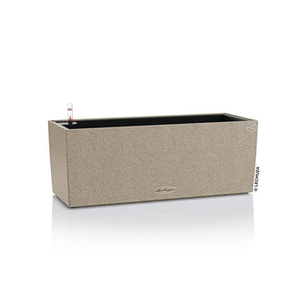 Lechuza BALCONERA Stone 50 Sand Beige, Self-Watering Window Box (Railing Planter), H7.5 L19.7 W7.5 in
