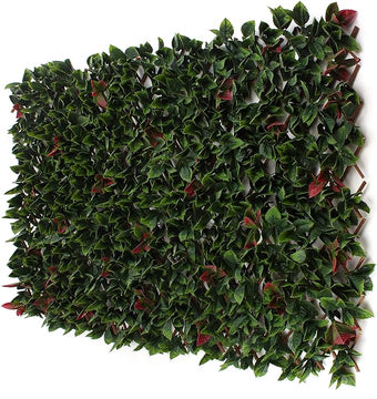 3rd Street Inn™ Leaf Trellis - Bamboo Greenery Panel - Boxwood and Ivy Privacy Fence Substitute - DIY Flexible Fencing (1, Red Tipped Photinia)