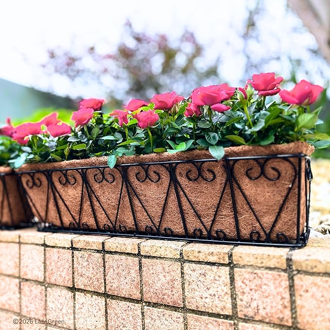LaLaGreen 24" (2 Pack, Rectangular) Coco Liners for Planter – Large Coir Husk Replacement for Window Box, Wall Mount Pot, Trough Basket, Garden Outdoor Use – Multi Sizes 16/30 Inch & Different Shapes