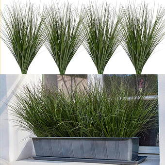 Uqueeten 32PCS 17.3" Fake Plants Artificial Wheat Grass Greenery Plastic Plants Fake Grass Artificial Plants for Outdoor Decor Artificial Grass Plant with Greenery Stems for Indoor Home Decoration