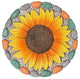Decorative Sunflower Garden Stepping Stone - Colorful Pebble Border, Garden Stepping Stones Outdoor Yard Decor 10x10x0.75 Inches